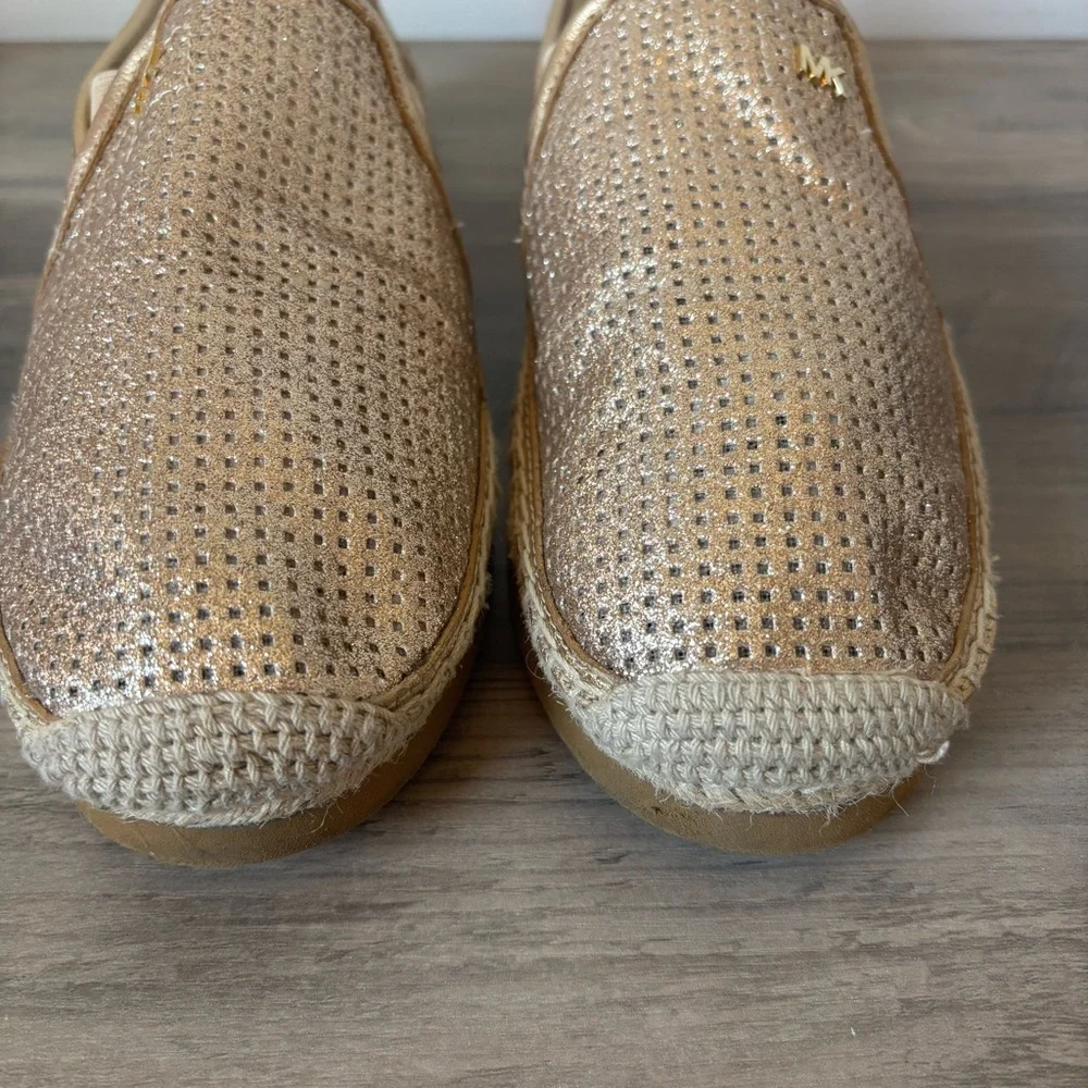 Michael‎ Kors Gold Glitter Espadrilles Flats Size 8.5